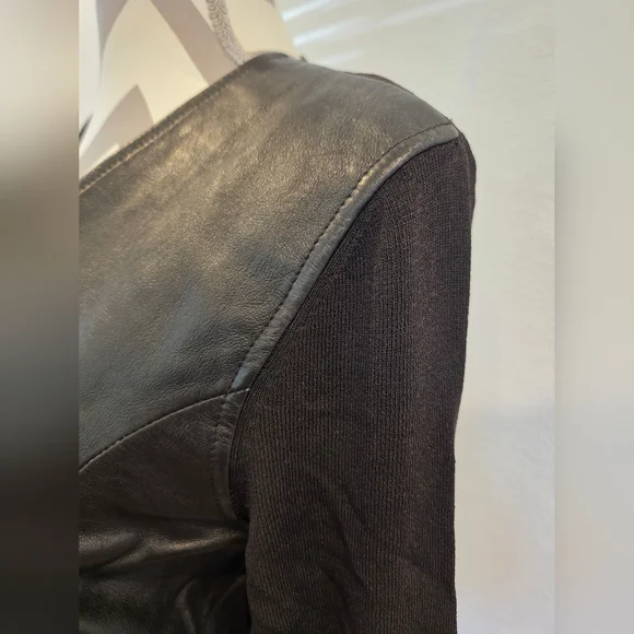 Anne Klein Women's Genuine Leather Jacket Sweater - Item 057 - Picture 11 of 14